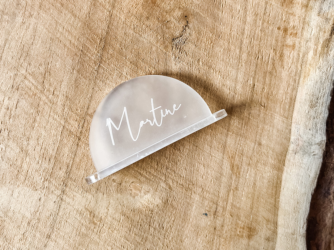 Marque-place stickers & plexi rond